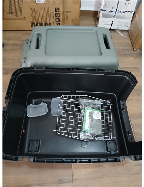 Kerbl - Caja de Transporte ecológica, Color Gris y Verde, 70 x 50 x 51,5 cm
