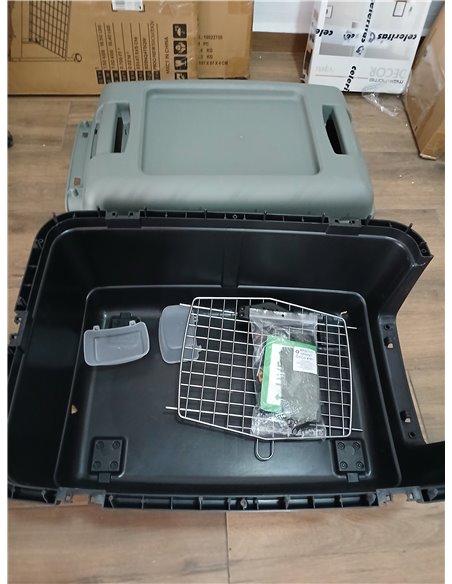 Kerbl - Caja de Transporte ecológica, Color Gris y Verde, 70 x 50 x 51,5 cm