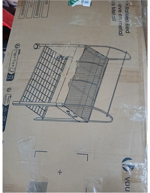VOUNOT® Huerto Urbano Terraza Mesa de Cultivo Cubierta de Protección, Jardinera Elevada con Ruedas Asa Lateral y Estante Inferio