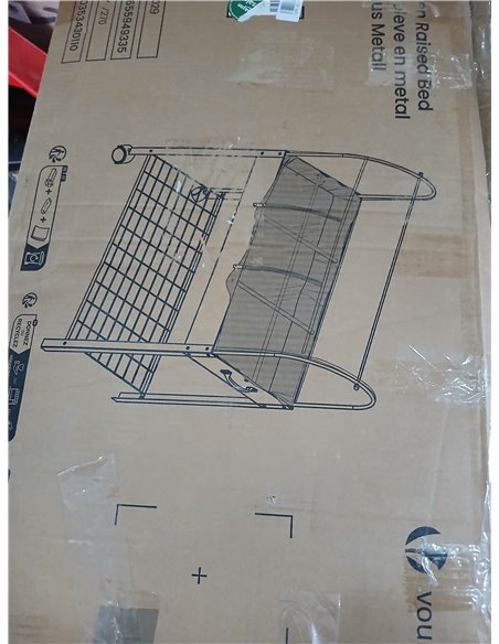 VOUNOT® Huerto Urbano Terraza Mesa de Cultivo Cubierta de Protección, Jardinera Elevada con Ruedas Asa Lateral y Estante Inferio