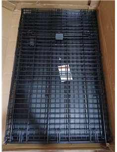 Amazon Basics Jaula para perro de alambre metálico, Duradero,Plegable con bandeja, doble puerta, 122 x 76 x 83 cm (L x An x Al), 2