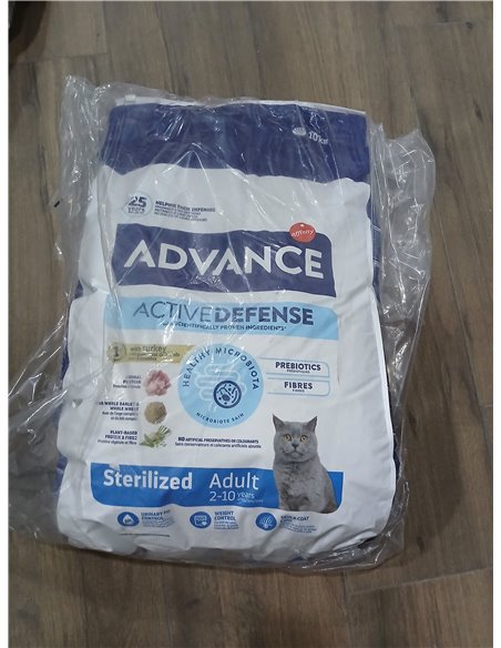 Advance Cat Adult Sterilized, Pienso para Gatos Adultos Esterilizados con Pavo, 10kg
