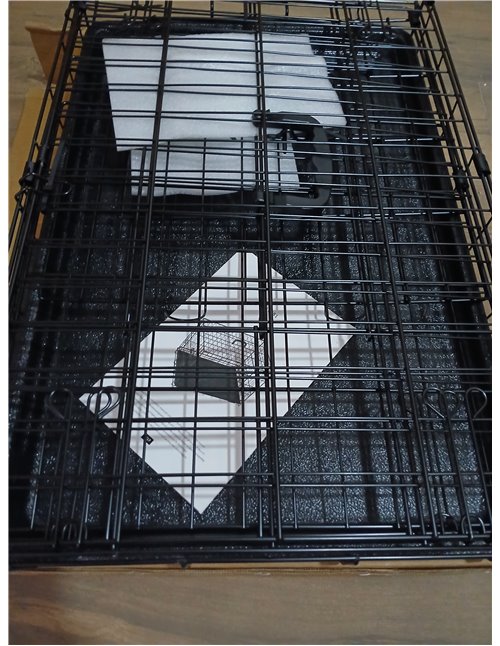 Yaheetech Jaula para Perros 62×42×47 cm Doble Puerta Jaula Metálica Plegable con Bandeja Extraíble para Interior Exterior Negro