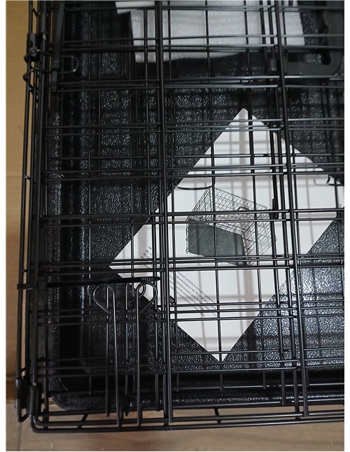 Yaheetech Jaula para Perros 62×42×47 cm Doble Puerta Jaula Metálica Plegable con Bandeja Extraíble para Interior Exterior Negro