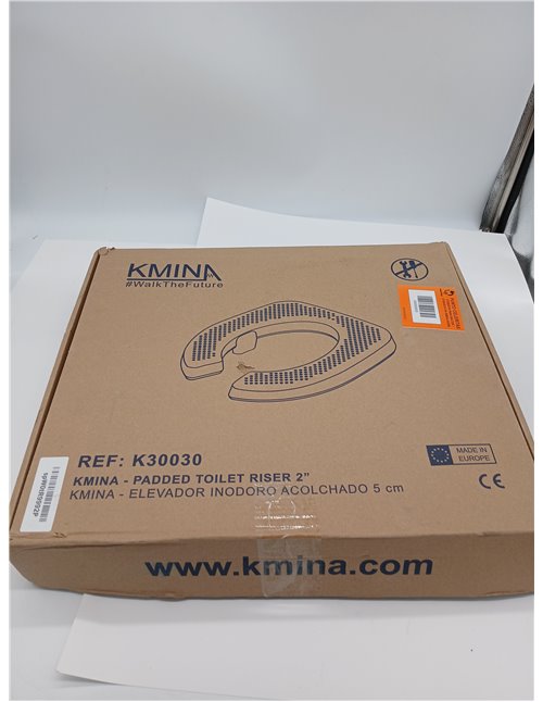KMINA Asiento Elevador WC Acolchado (5 cm de Altura), Impermeable, Patentado - Fabricado en España