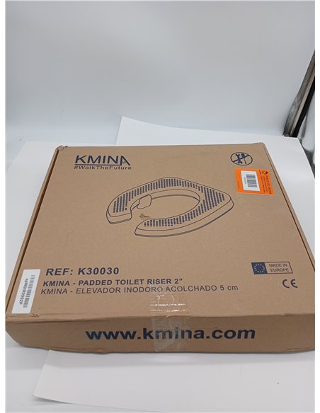 KMINA Asiento Elevador WC Acolchado (5 cm de Altura), Impermeable, Patentado - Fabricado en España