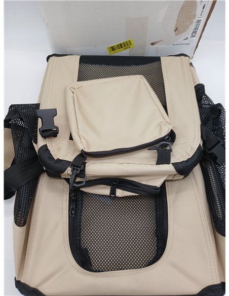 lionto Dog Carrier Carrier Bag for Dogs Folding Carrier Autobox Bag for Small Animals (S) 50 x 34 x 36 cm Beige