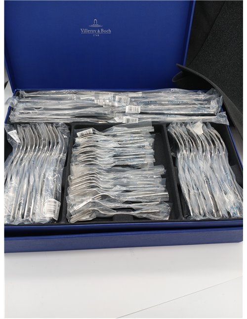 Villeroy & Boch - Boston Set de Cubiertos 70 Piezas, Apto para Lavavajillas, Cuberterías Completas 12 Personas, Cubertería Compl