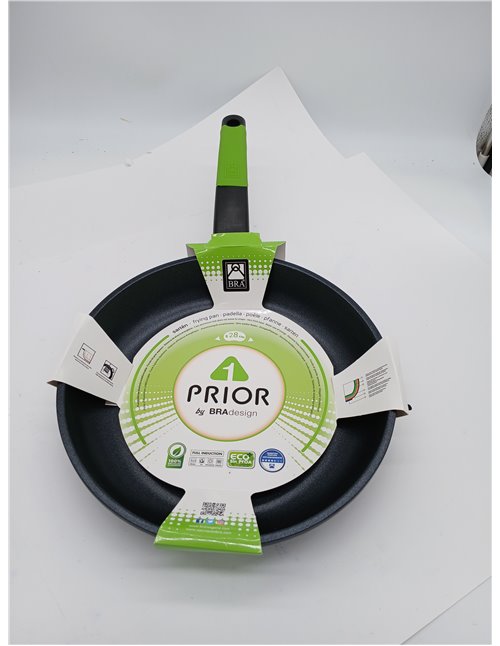 BRA Prior | Sartén, 28 cm, aluminio fundido con antiadherente, apto para todo tipo de cocinas incluida inducción