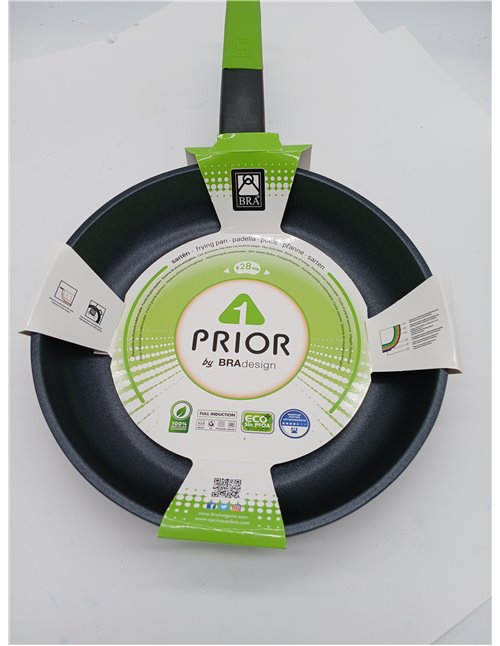BRA Prior | Sartén, 28 cm, aluminio fundido con antiadherente, apto para todo tipo de cocinas incluida inducción