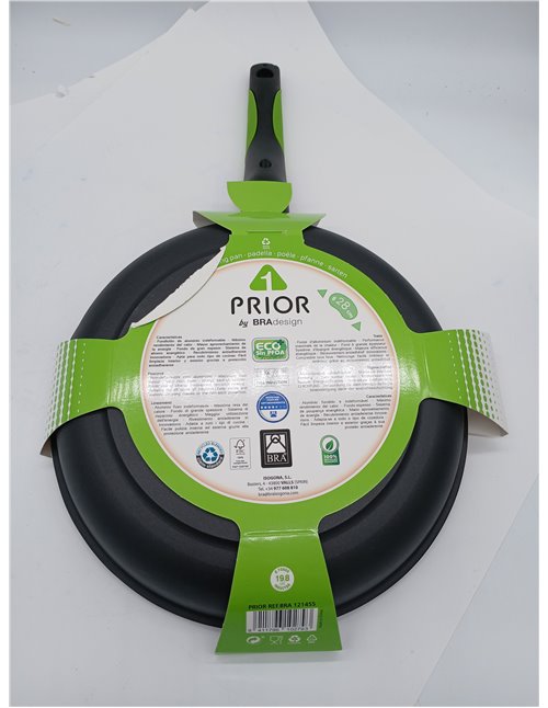 BRA Prior | Sartén, 28 cm, aluminio fundido con antiadherente, apto para todo tipo de cocinas incluida inducción