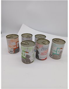 MjAMjAM - comida húmeda premium para gatos - paquete mixto III (6 x 400 g) - caza y conejo, pavo, pato y aves, corazones, pollo, 2