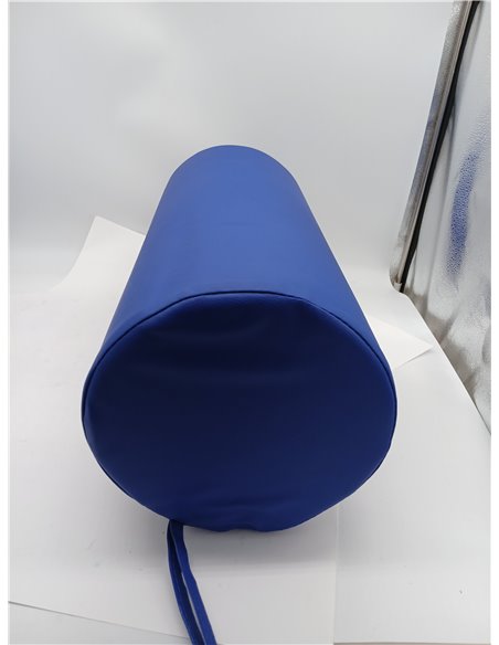 QUIRUMED Cojín Rodillo, 55 x 25 cm, color Azul, Polipiel, Relleno de espuma, para Yoga, para Fitness, para Masaje