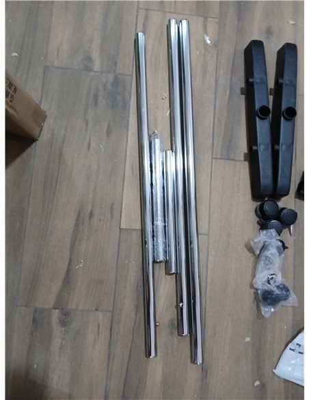 Amazon Basics Coat Rack with Wheels, Chrome, (91.5-145) x 42 x (134-161) cm (L x W x H)