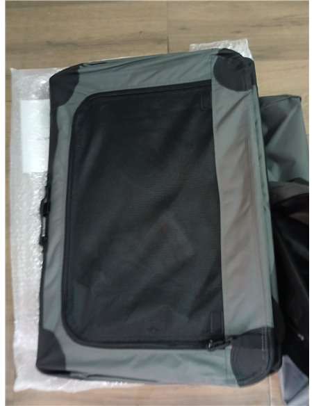 Amazon Basics Transportín portátil plegable de 4 puertas para perros y gatos, Gris, M 76 cm x 54 cm x 54 cm