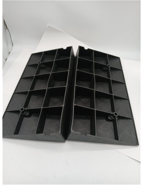 QWORK® 2PCS Rampa de Carga de Plástico, Bordillo Rampa, para Sillas de Ruedas, Motocicletas, 49x27x7 cm