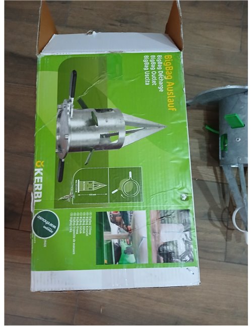 Kerbl 29428 BigBag Salida, vaciado controlable, reutilizable, metal galvanizado