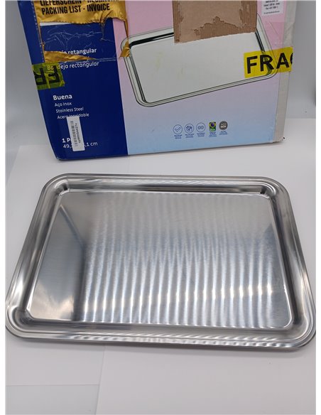 Tramontina Bandeja Rectangular de Acero Inoxidable 48 cm
