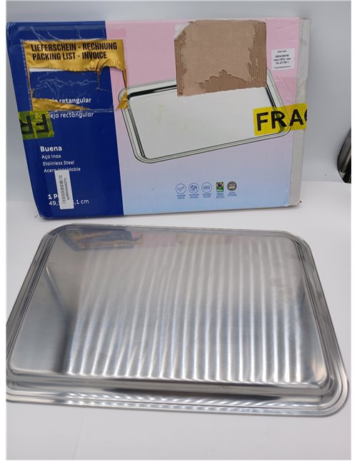 Tramontina Bandeja Rectangular de Acero Inoxidable 48 cm