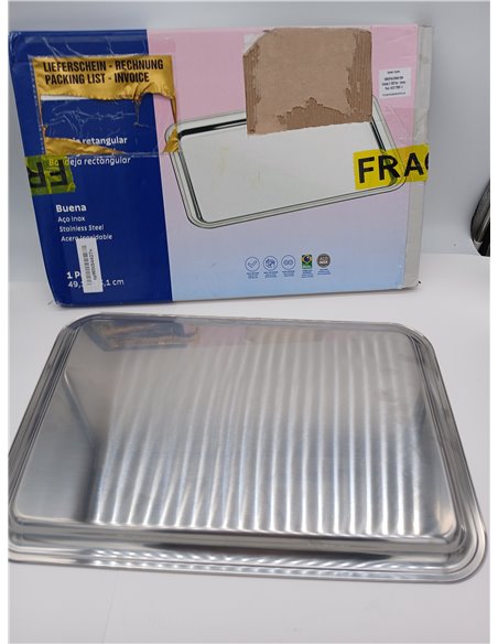 Tramontina Bandeja Rectangular de Acero Inoxidable 48 cm