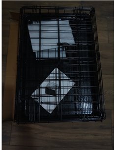 Yaheetech Jaula para Perros 90x56,5x63cm Doble Puerta con Separador Transportin Perro de Viaje Jaula Metálica Plegable con Bande 2