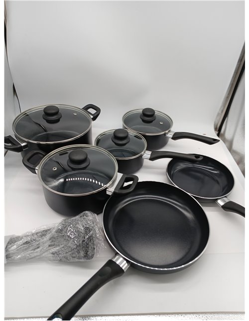 Amazon Basics Juego de utensilios de cocina antiadherentes, 15 piezas, Negro