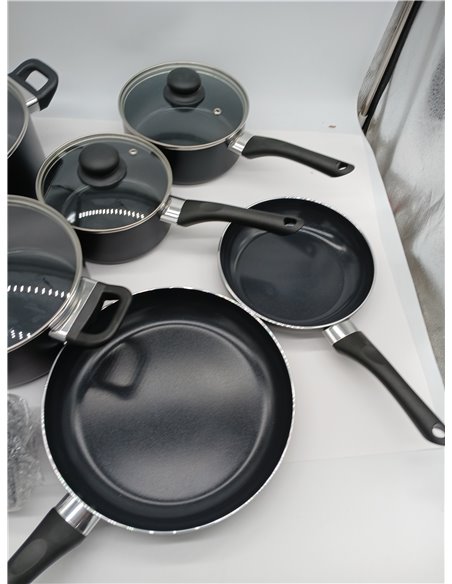 Amazon Basics Juego de utensilios de cocina antiadherentes, 15 piezas, Negro