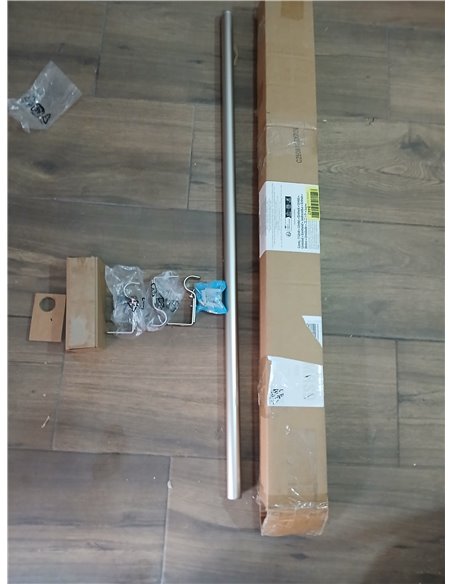 Amazon Basics Barra de Cortina Extensible con remates de capuchón, diámetro 19 mm, de 91 a 183 cm, Color níquel