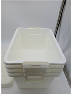 Cetomo 15L*4 Cajas de Almacenamiento con Tapas, Contenedores de Plástico con Broches de Enganche, Clip On, Apilables, Encajables 2