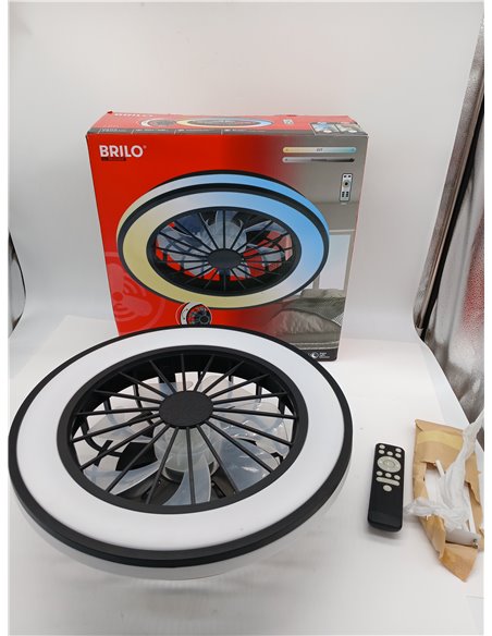 BRILONER - Ceiling Fan with LED Light, Remote Control, Silent DC Motor with 5 Speeds, CCT and Dimmable Light, Bedroom Ceiling Fa