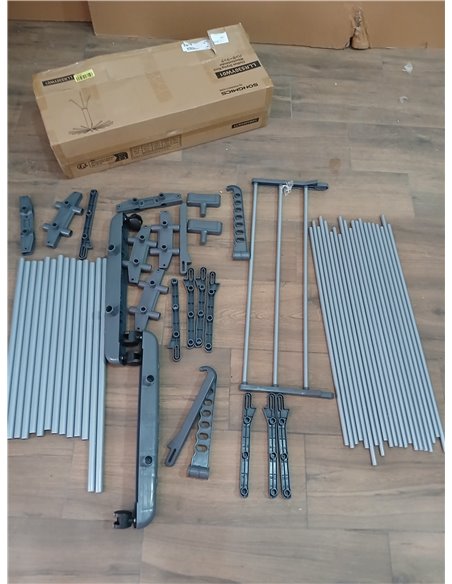 Amazon Basics Tendedero tipo torre, para interior, con alas plegables, Plateado, 4-niveles, 126 x 64 x 173 cm (L x W x H)