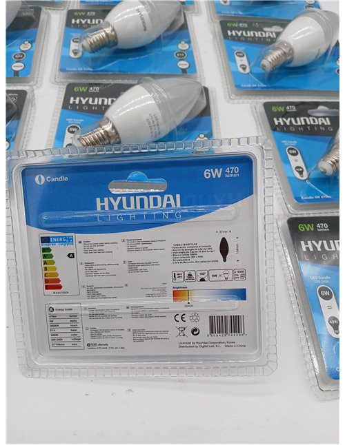 Bombilla LED E14 6W 470lm 3000K pack de 20 bombillas
