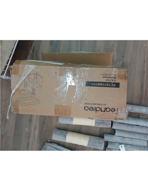Feandrea Árbol para Gatos, Torre de Juegos 67 cm, S, Casa para Gatos de hasta 3 kg, Plataforma Grande, 2 Cuevas, Rascador, Gris 