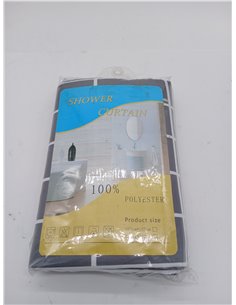 Cortina De Ducha Impermeable 180x120, Cortinas De Ducha De PoliéSter Antimoho Gris Textil Lavable, Cortinas De Ducha De Dobladil 2
