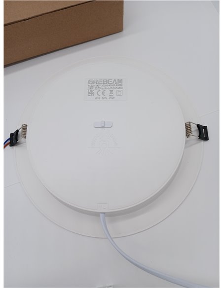Pack 2 LED Downlight Recessed Ceiling 24W (230W) Slim Ø220*25mm, Recessed Round Panel, Extra Flat Plate 2200 Lumens, Ceiling Cut