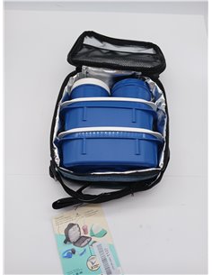 Tatay Bolsa Termica Porta Alimentos Impermeable - Urban Food Casual 3L | 4 Fiambreras: 2x0,5L + 2x0,2L | Triple Capa Aislante |  2