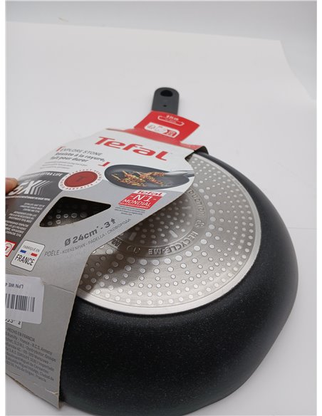 Tefal Explore Stone - Sartén de 24 cm, Mango fijo, Revestimiento Antiadherente, Apto inducción, Thermo-Signal