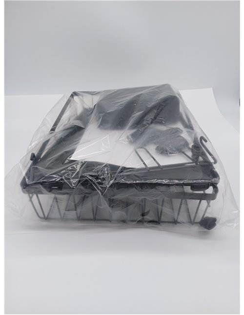 niffgaff Escurridor de platos negro (37.5 * 28 * 14.5 cm), escurridor de acero inoxidable con alfombrilla de secado rápido, sopo