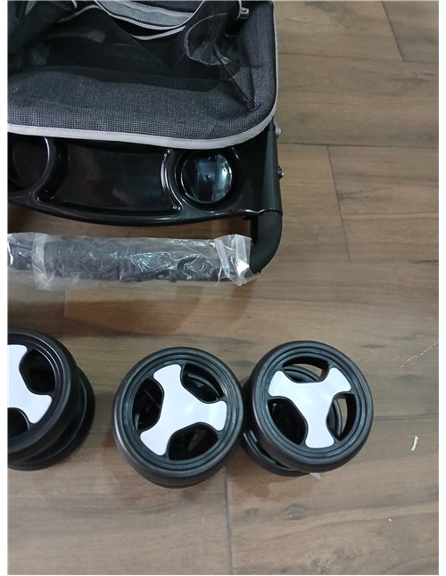 Mobiclinic® pets, Carrito para perros plegable, Ideal pequeños y senior, Zuma, Hasta 15 kg, Ruedas con frenos 360º, Cesta xxl, 3