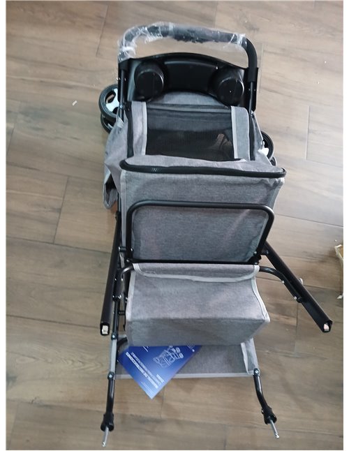 Mobiclinic® pets, Carrito para perros plegable, Ideal pequeños y senior, Zuma, Hasta 15 kg, Ruedas con frenos 360º, Cesta xxl, 3