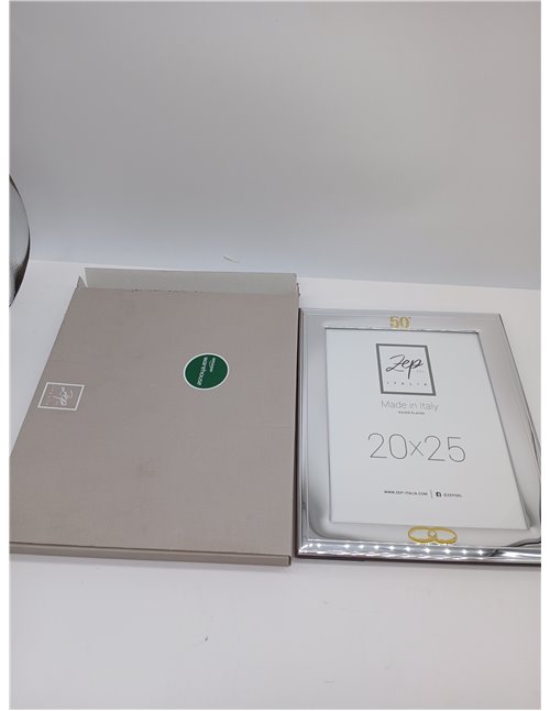 Marco NOTO de mesa de plata plateada para fotos 20 x 25 cm, se puede colocar horizontalmente, chapado en plata. Fabricado en Ita