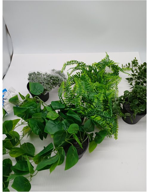 Der Rose 4 Pieces Artificial Plants Hanging Fake Ivy Vine Artificial Eucalyptus Boston Fern Pearl String for Living Room Bedroom