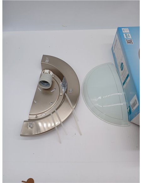 Eglo Planet 1 Aplique de pared de 1 foco, iluminación de pared para interiores de metal y cristal, aplique de salón en plata, bl