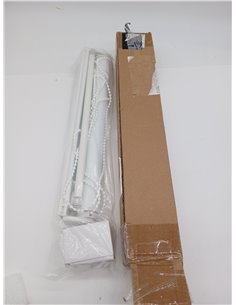 Blindecor Indus SIN HERRAMIENTAS | Estor Enrollable Sin Taladrar de Doble Capa | Color Blanco 35 x 130 cm (ancho x largo) | Tama 2