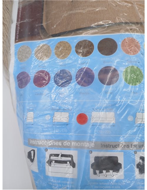 Martina Home Funda de sofá elástica Modelo Emilia - Color visón - 3 Plazas (170 a 220 cm)