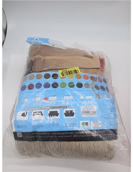 Martina Home Funda de sofá elástica Modelo Emilia - Color Marfil -3 Plazas (170 a 220 cm)