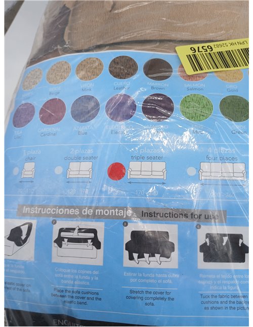 Martina Home Funda de sofá elástica Modelo Emilia - Color Marfil -3 Plazas (170 a 220 cm)