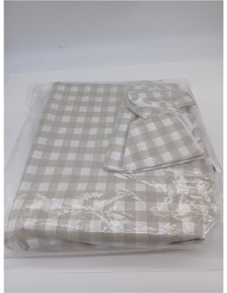 Rapport Home Plaid Duvet Cover Set King Size, Natural