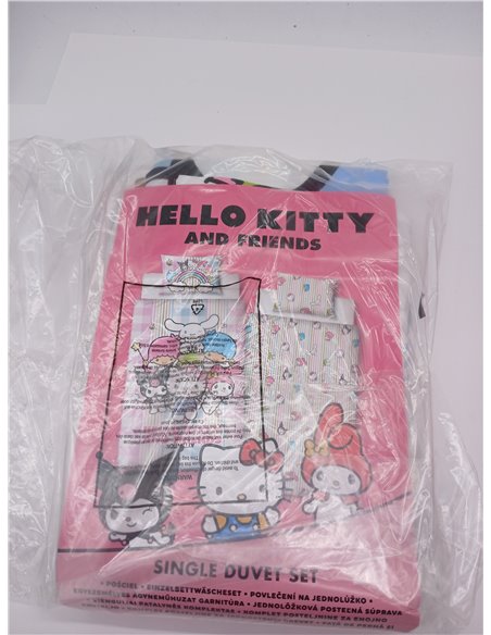 Hello Kitty and Friends Funda Nórdica Cama 90 140x200 + Funda Almohada | Ropa de cama reversible | Microfibra suave secado rápid