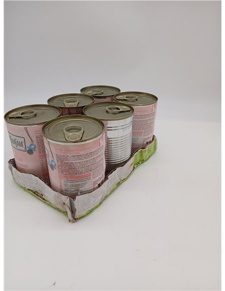 MjAMjAM - comida húmeda para gatos de primera calidad - jugoso pollo para gatitos con aceite de salmón, paquete de 6 (6 x 400 g)